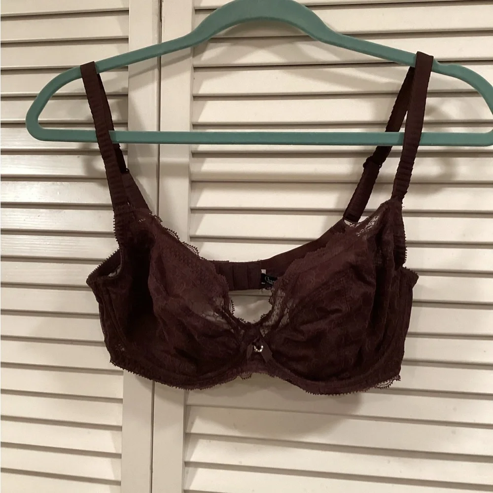 Chantelle Chic & Sexy Plunge Lace Bra - Rich Brown Rare color